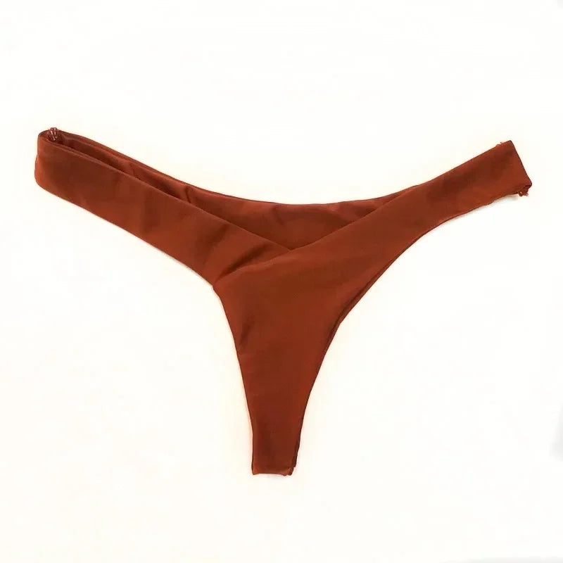 Hot Sexy Women Solid Color Brazilian Bikini Beachwear Bottom V Cheeky Bottom Beach Thong Swimwear Swimsuit Bathing Suit Shorts