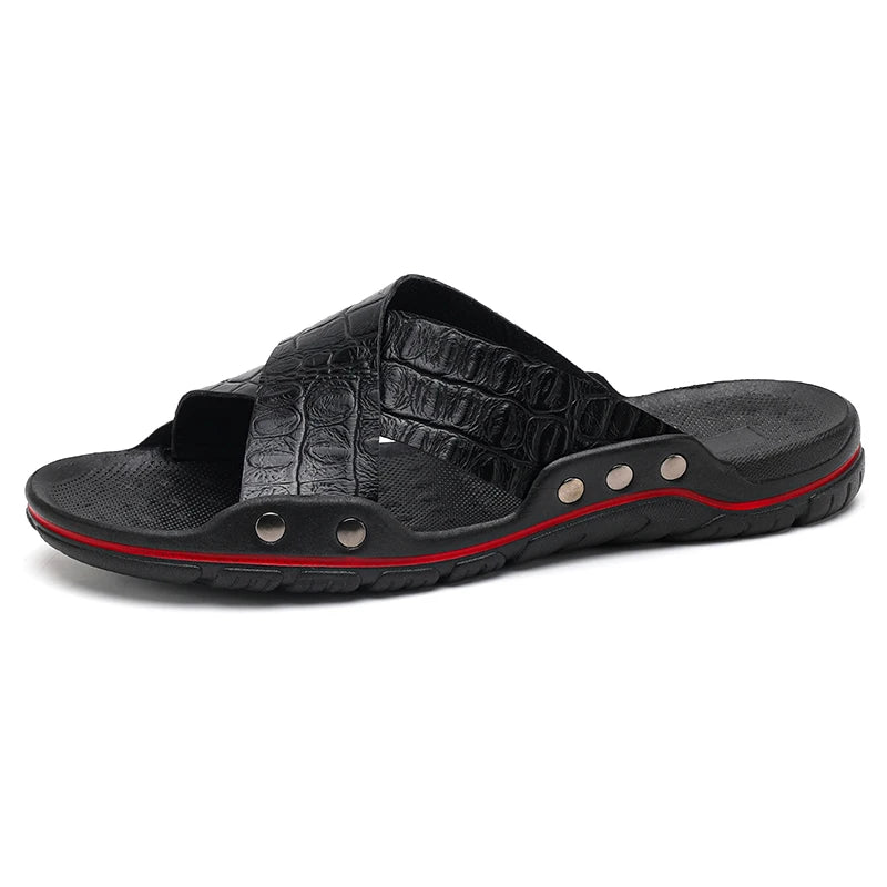 Summer Men Sandals Beach Shoes Outdoor Slippers for Men Comfortable Shoes Solid Color Open Toe Casual High Quality Soft Bottom