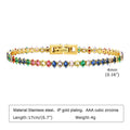 Tennis Bracelet For Women Cubic Zirconia Chain Adjustable Stainless Steel Jewelry Bangle Mom Girlfriend Valentine's Day Gift