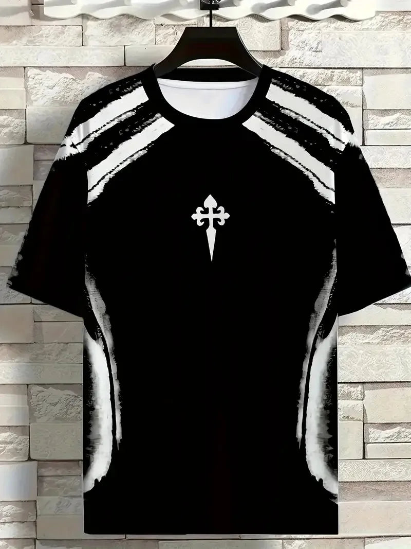 The new men's T-shirt for the summer of 2026 features street fashion casual comfort breathability and 3D pattern printing