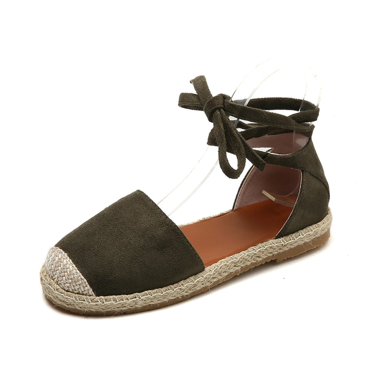 Designer Sandals for Women in Summer Fashion Round Toe Casual Flat Shoes Ankle Lace-up Rattan Woven Grass Roman Sandals