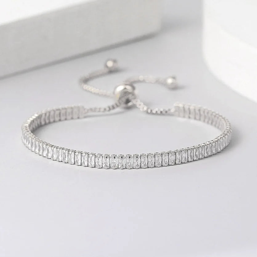 Tennis Bracelet For Women 1.5*3 mm Sparking Zircon Jewerlly Rose Gold Color Handmade Friends Gift Cute Jewelry Wholesale H017