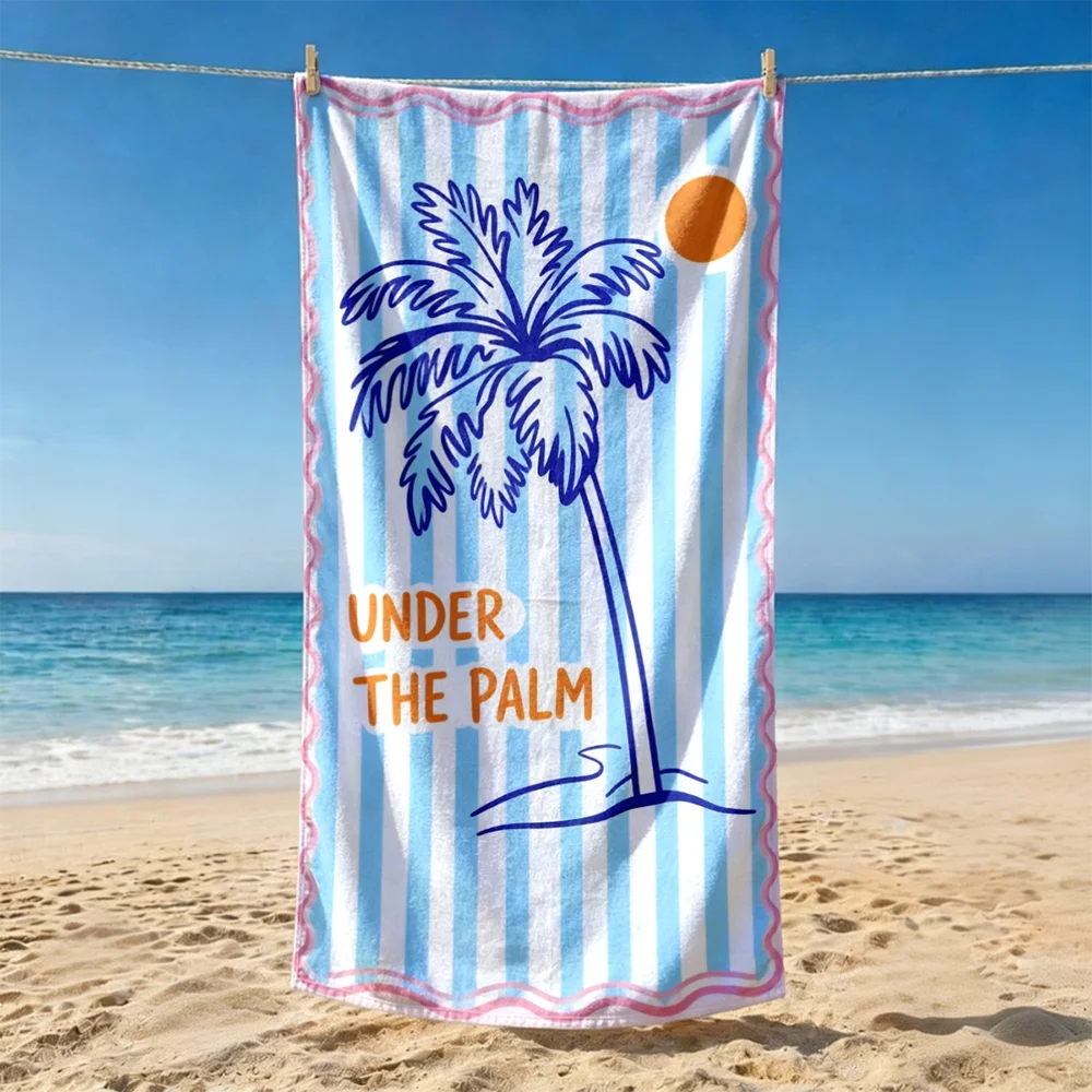 1pc Assorted Summer Coastal Beach Towels: Vibrant Pool & Beach Essential Prints Perfect choice for beach vacation party gifts