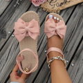 Women Sandals 2026 New Summer Lightweight Sandals Fashion Beach Casual Slippers Outdoor Bow Tie Flat Shoes Home Slides Women