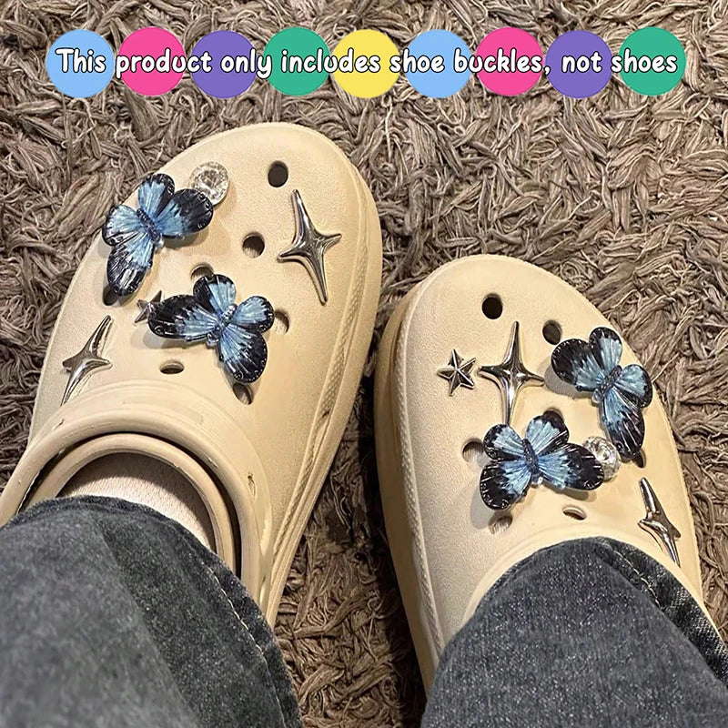 Sea DIY Shell Hole Punch Shoe Charms Ocean Lava Rock & Starfish Shoe Clips For Summer Sandals & Slippers Decorations Women Gifts
